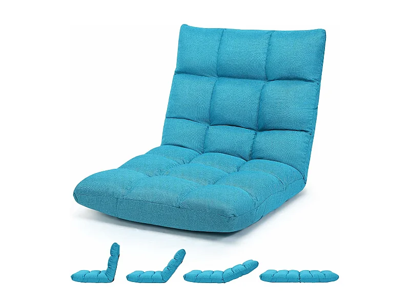 Luie bank Tatami opvouwbare vloerstoel bed stoel kussen vloerzitplaats voor thuis, kantoor 105 x 57 x 15 CM (Poan blauw)