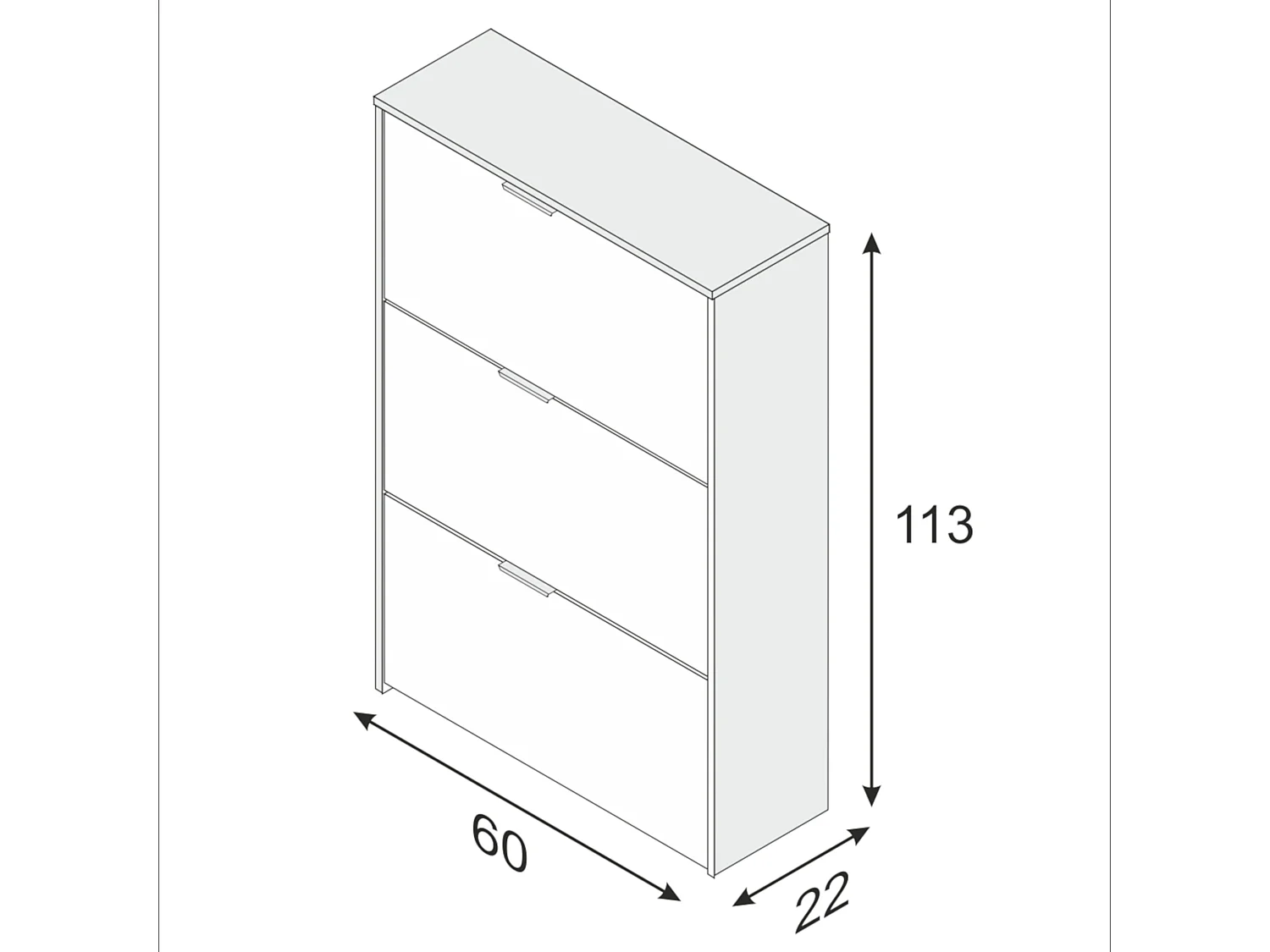 Meuble à chaussures avec 3 portes, capacité 18 paires - Naturel - MC81011