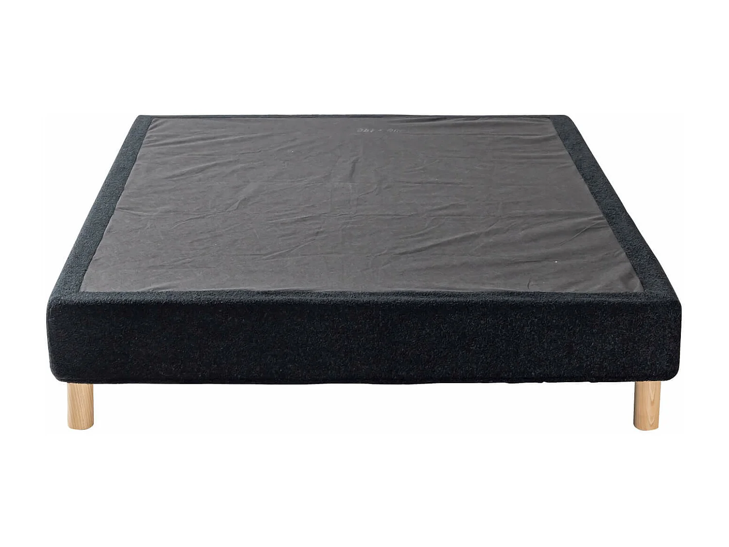 Cache-sommier bouclette intégral noir 140x190 - Boucletta