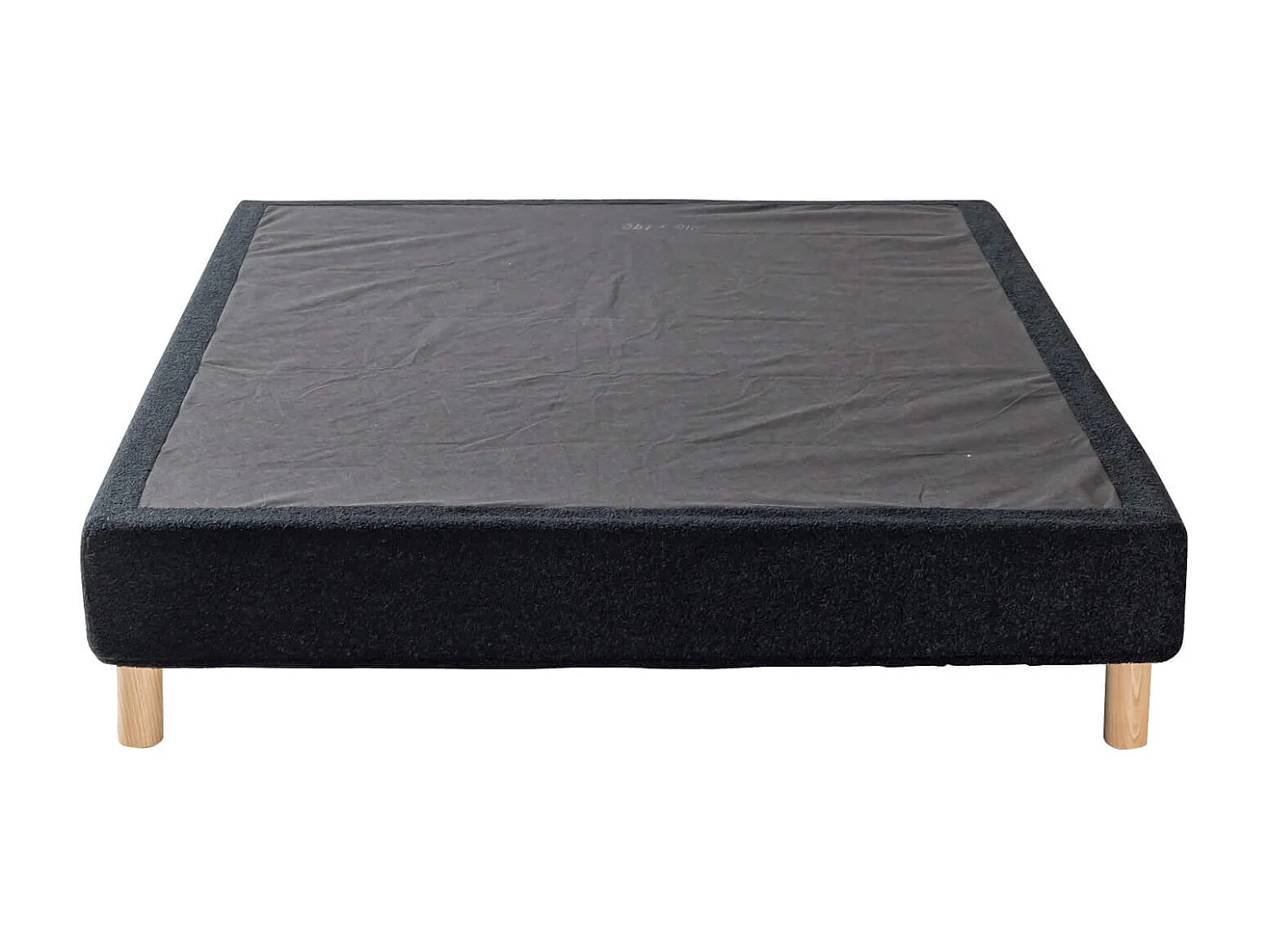 Cache-sommier bouclette intégral noir 160x200 - Boucletta