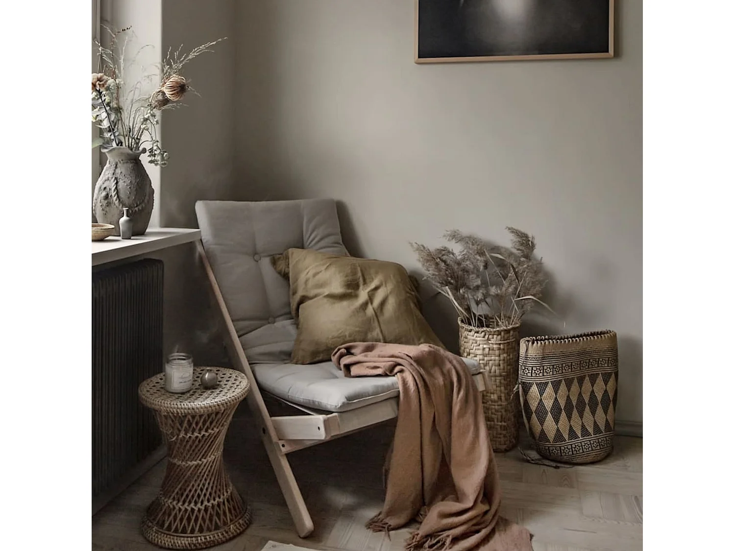 Fauteuil BOOGIE en tissu rayé bleu et blanc