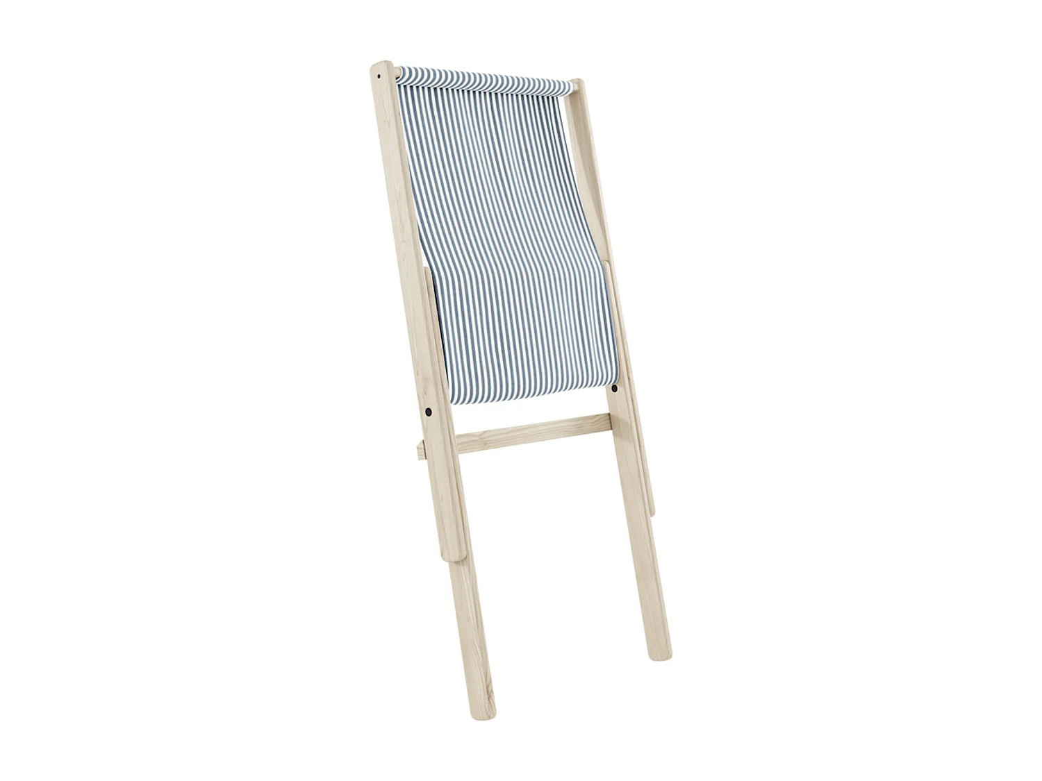 Fauteuil BOOGIE en tissu rayé bleu et blanc
