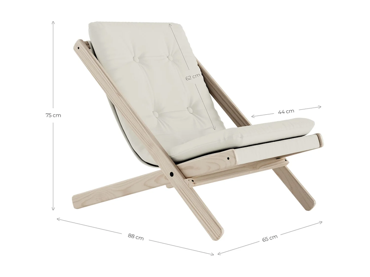 Fauteuil BOOGIE en tissu rayé bleu et blanc