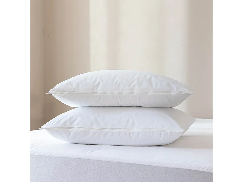 Pack protège matelas et protège oreillers bouclette imperméable 180x200 - SERENITE