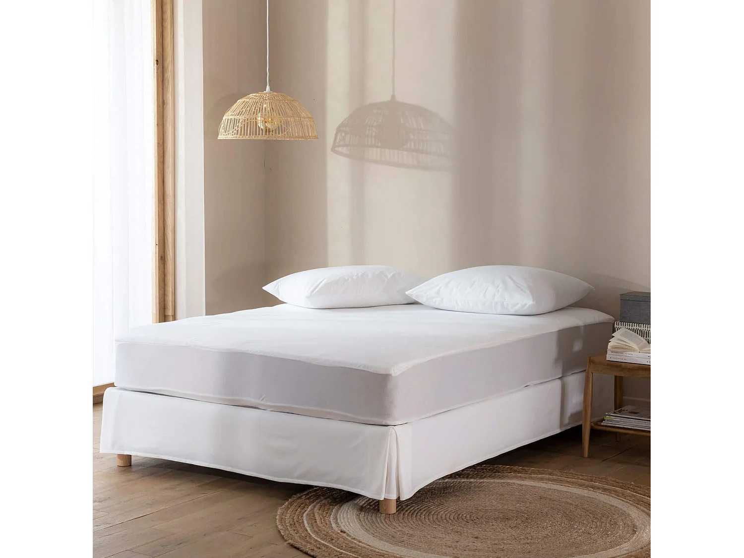 Pack protège matelas et protège oreillers bouclette imperméable 180x200 - SERENITE