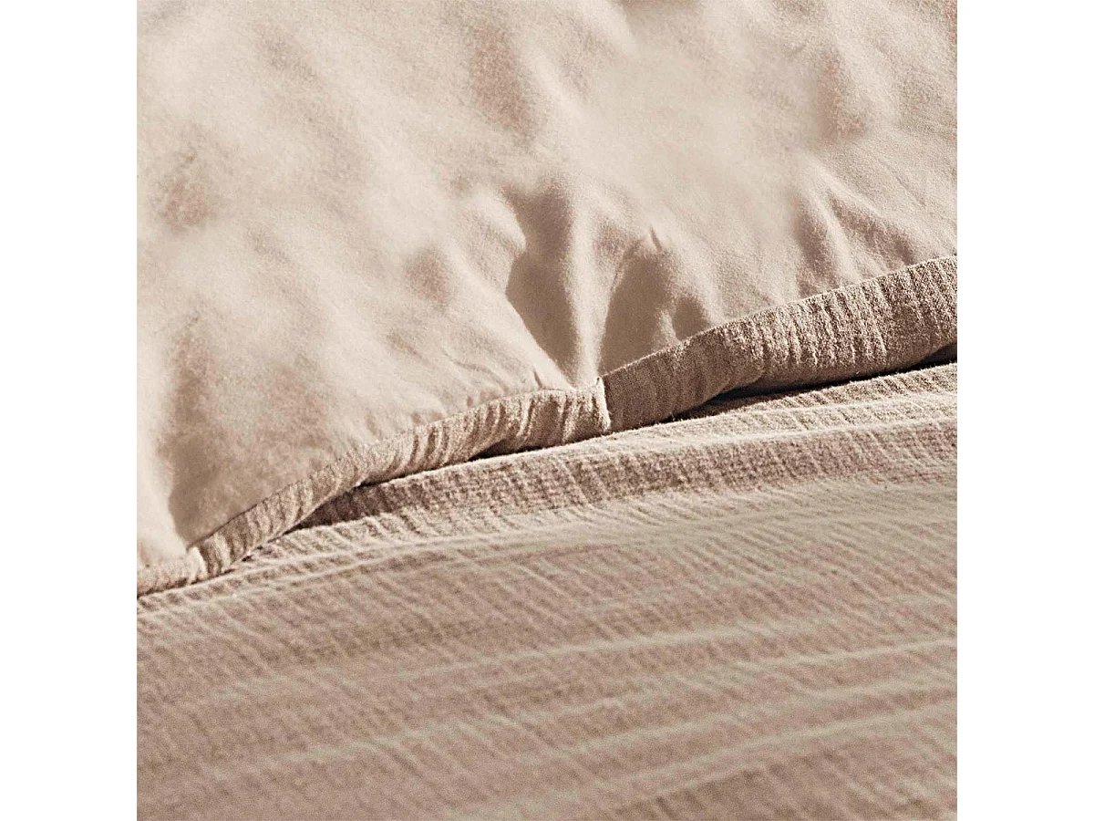 Beddengoed van Katoengaas "Angélia" 140x200cm Zand - Zachtheid en Comfort