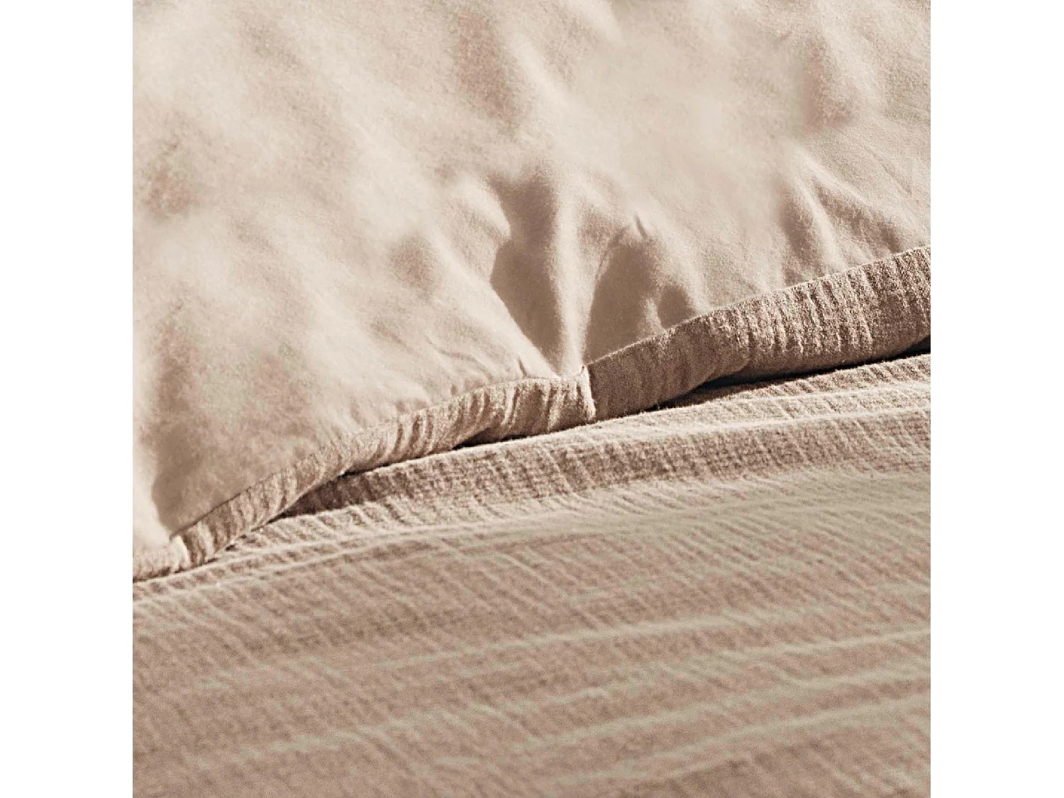 Beddengoed van Katoengaas "Angélia" 140x200cm Zand - Zachtheid en Comfort