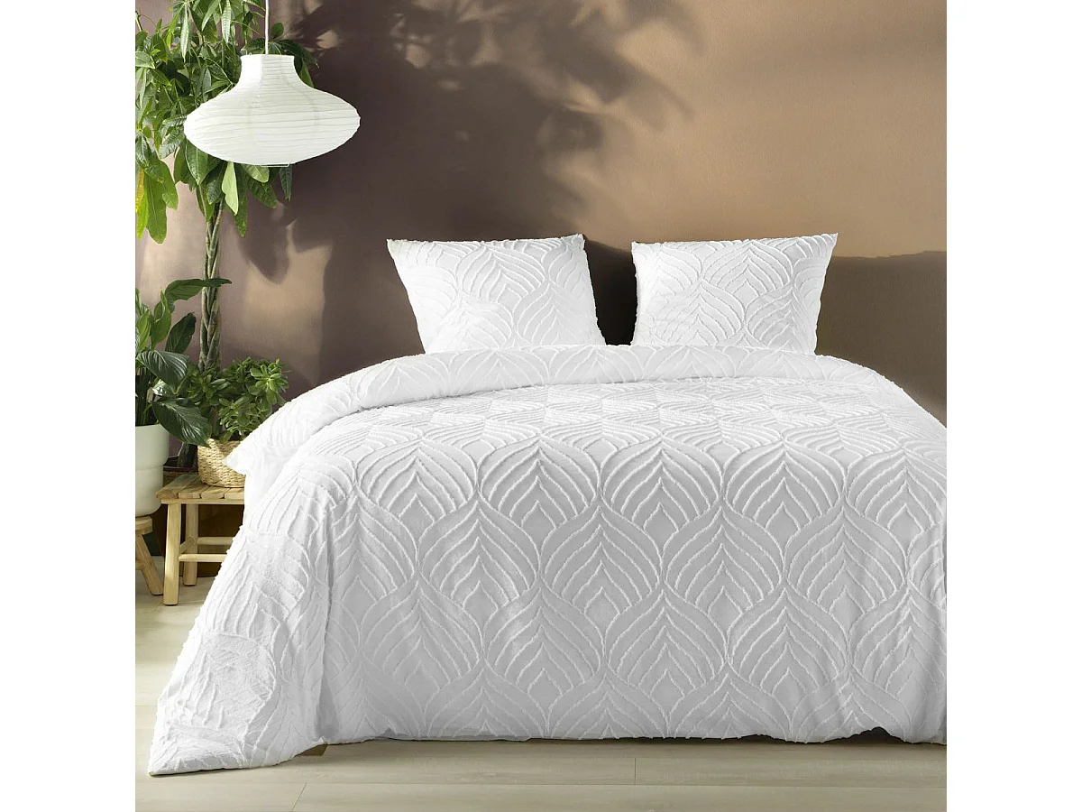 Bettwäsche-Set 3-teilig "Heltie" 260x240cm Weiß Mikrofaser Weich und Atmungsaktiv