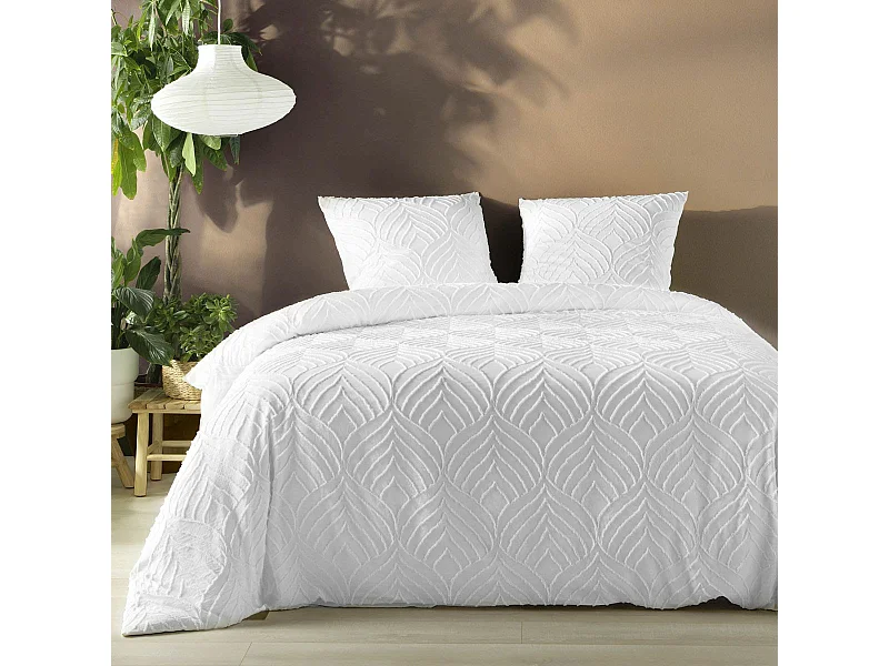 Parure de Lit 3 Pièces "Heltie" 260x240cm Blanc