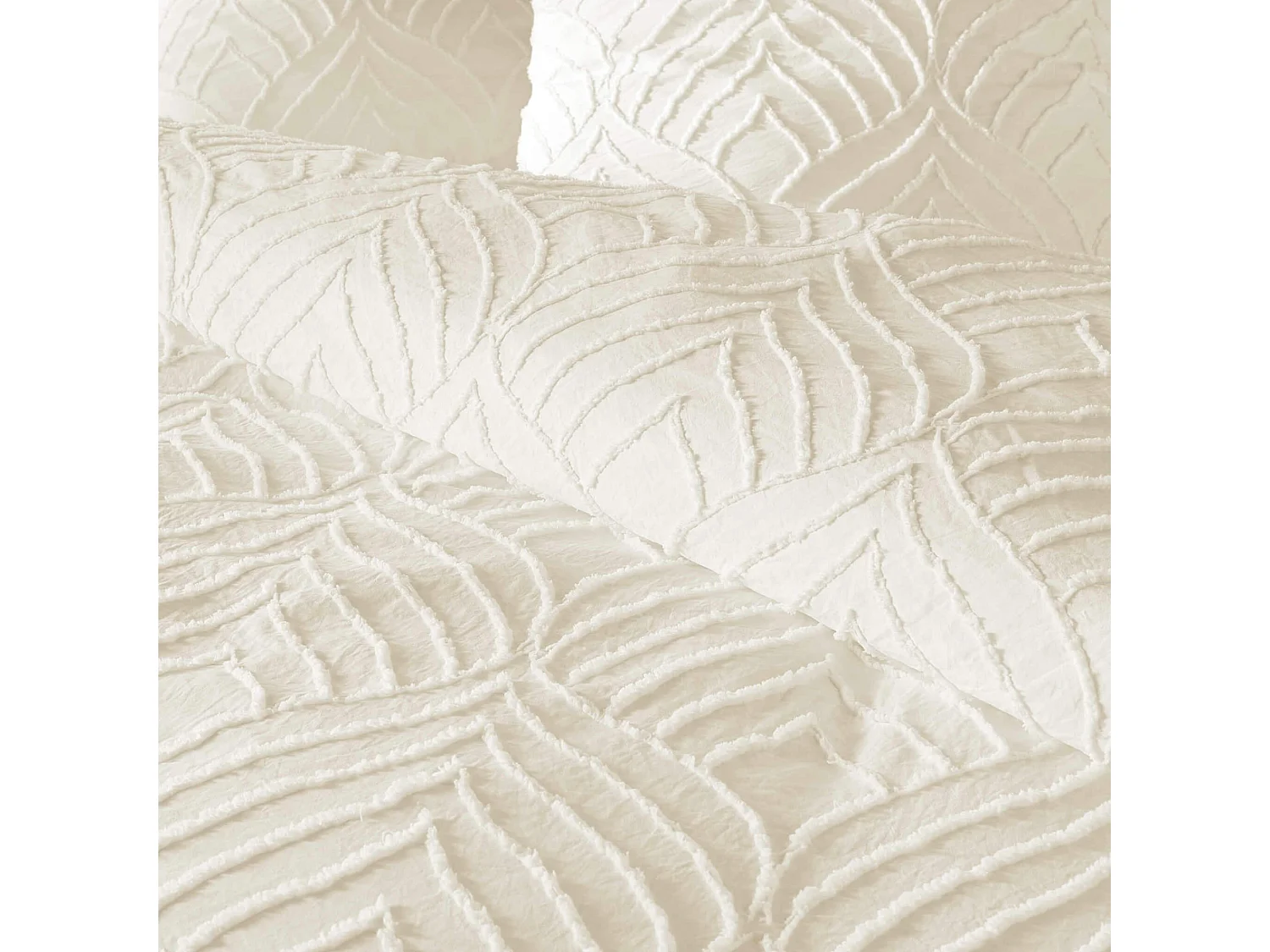 Parure de Lit 3 Pièces "Heltie" 240x220cm Ivoire