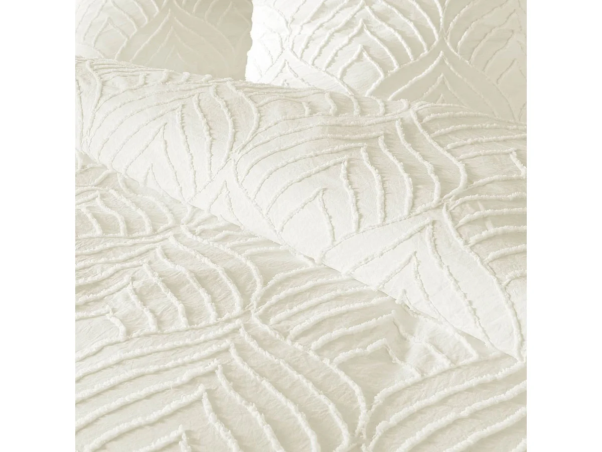 Beddengoed Set 3-delig "Heltie" 240x220cm Ivoor Microvezel Getuft Zacht en Ademend