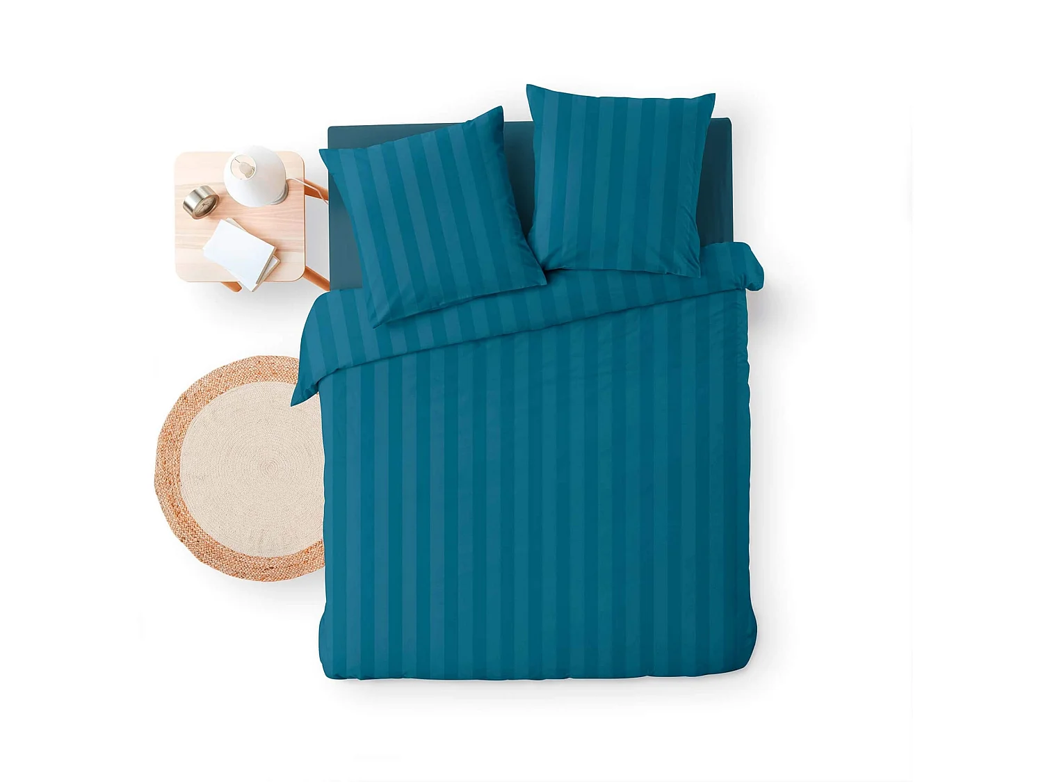 Bettwäsche Set 3 Teile Cleo Nachtblau 240 x 220 cm