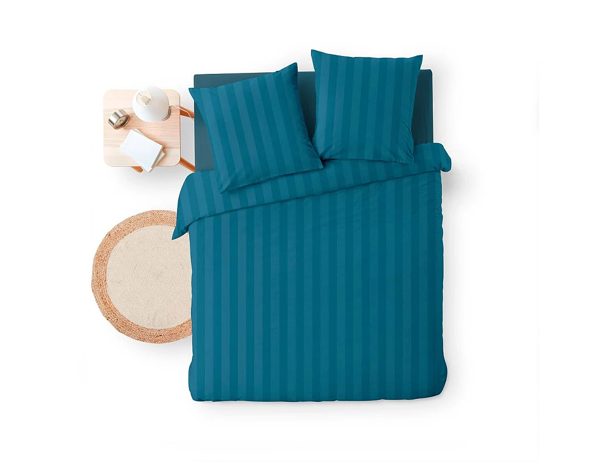 Bettwäsche Set 3 Teile Cleo Nachtblau 240 x 220 cm