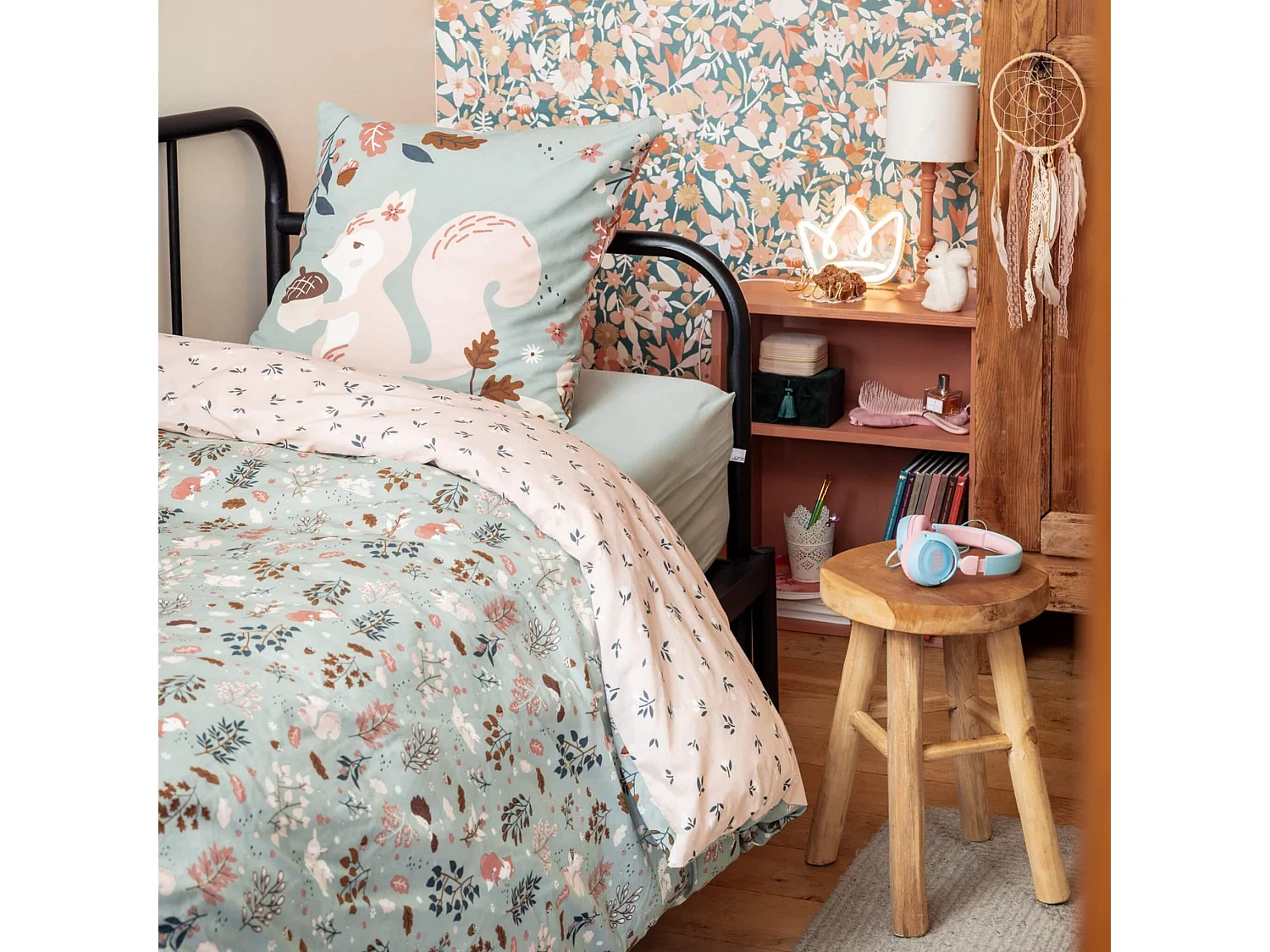 Parure de lit enfant écureuil 140x200