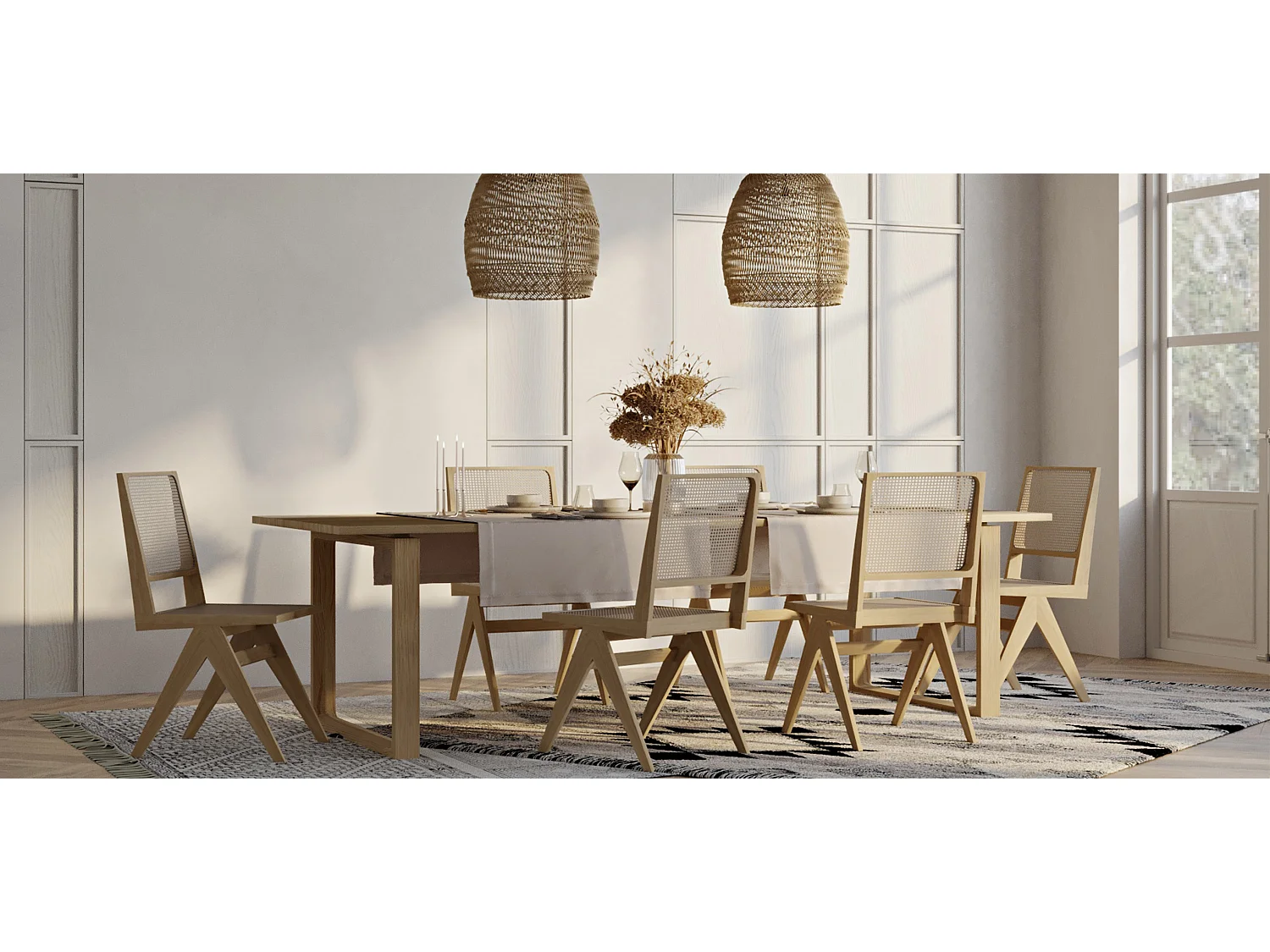 Sedia da pranzo in legno - Boho Bali Design - Breya