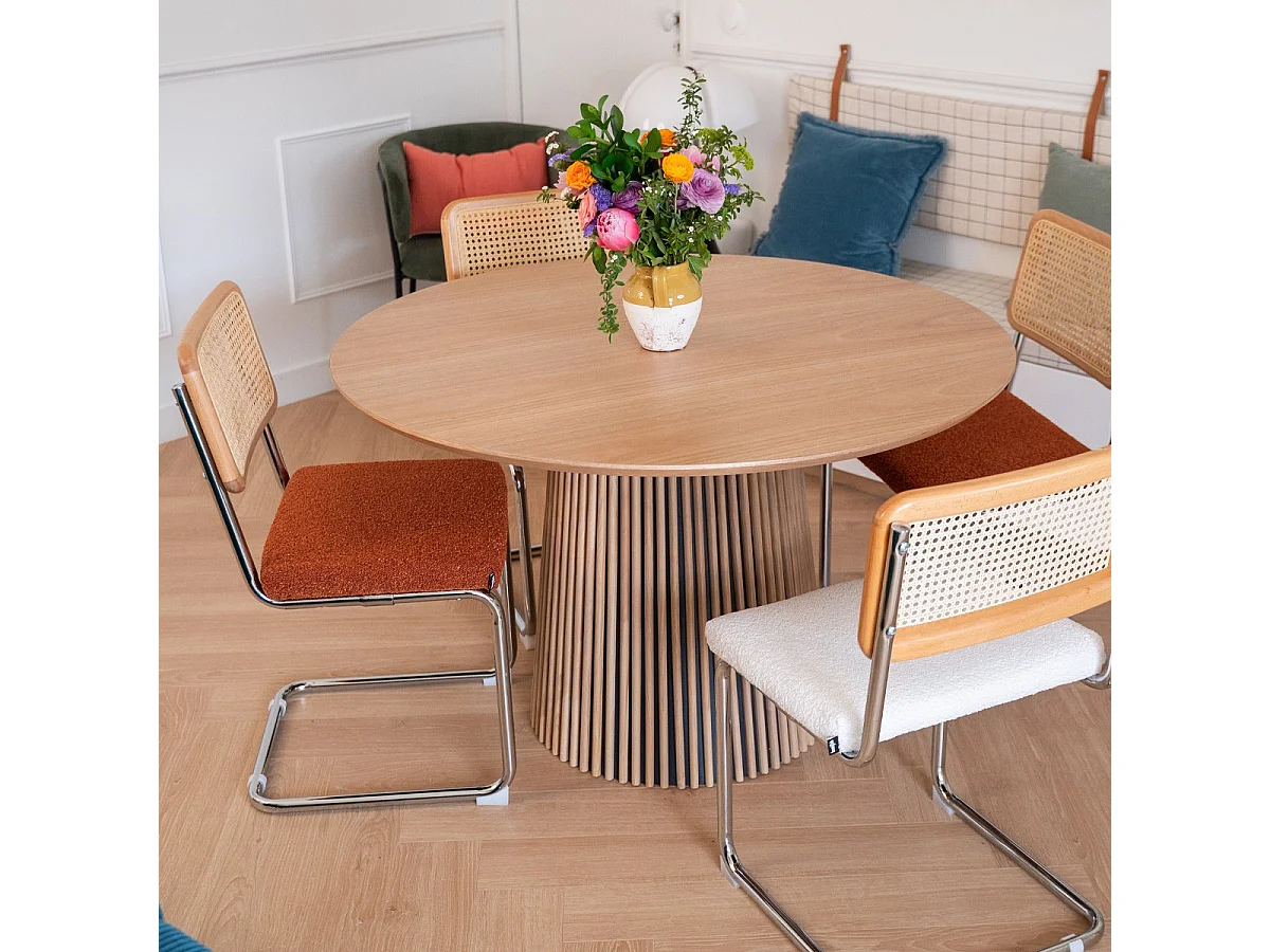 Table à manger ronde en bois 4 personnes - diamètre 120 cm - Ada