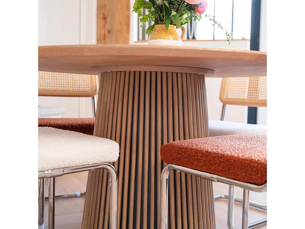 Table à manger ronde en bois 4 personnes - diamètre 120 cm - Ada