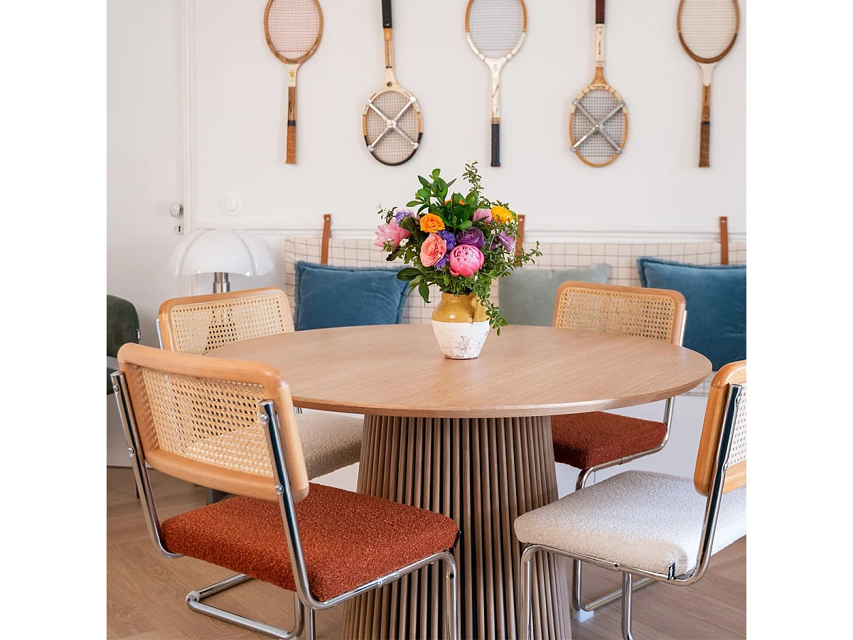 Table à manger ronde en bois 4 personnes - diamètre 120 cm - Ada