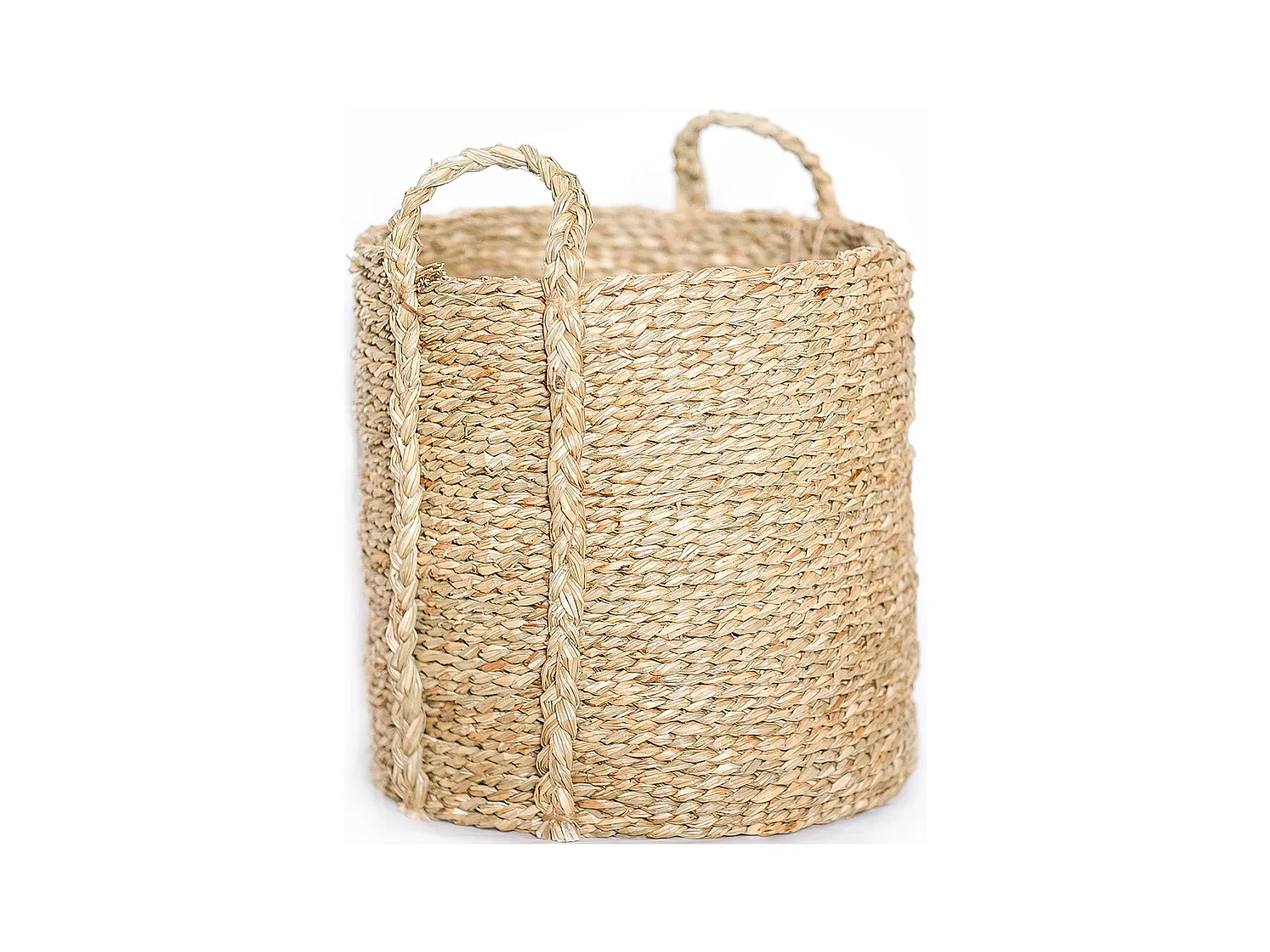 Panier en Fibres Naturelles avec Poignées - 30x30CM - Taral Naturel