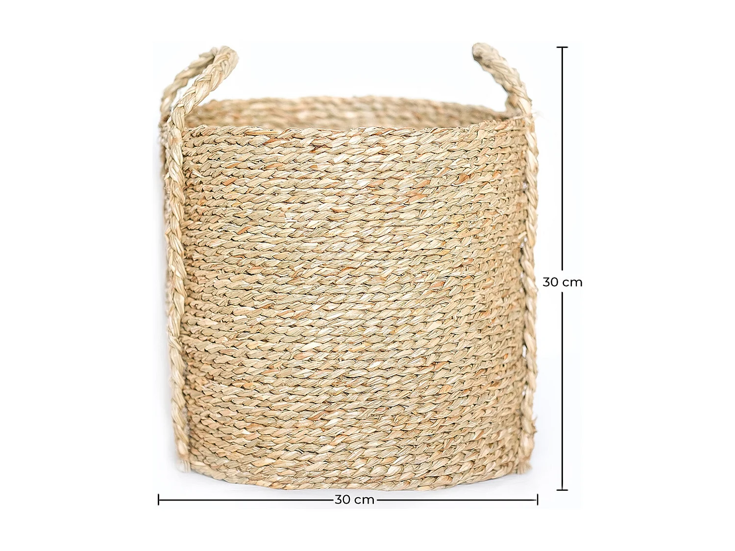 Cesto de Fibras Naturales con Asas - 30x30CM - Taral