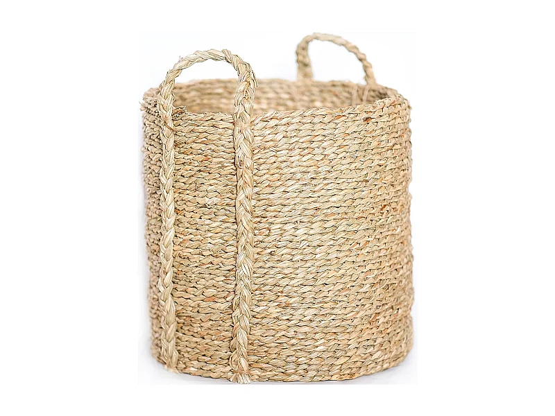 Panier en Fibres Naturelles avec Poignées - 30x30CM - Taral Naturel