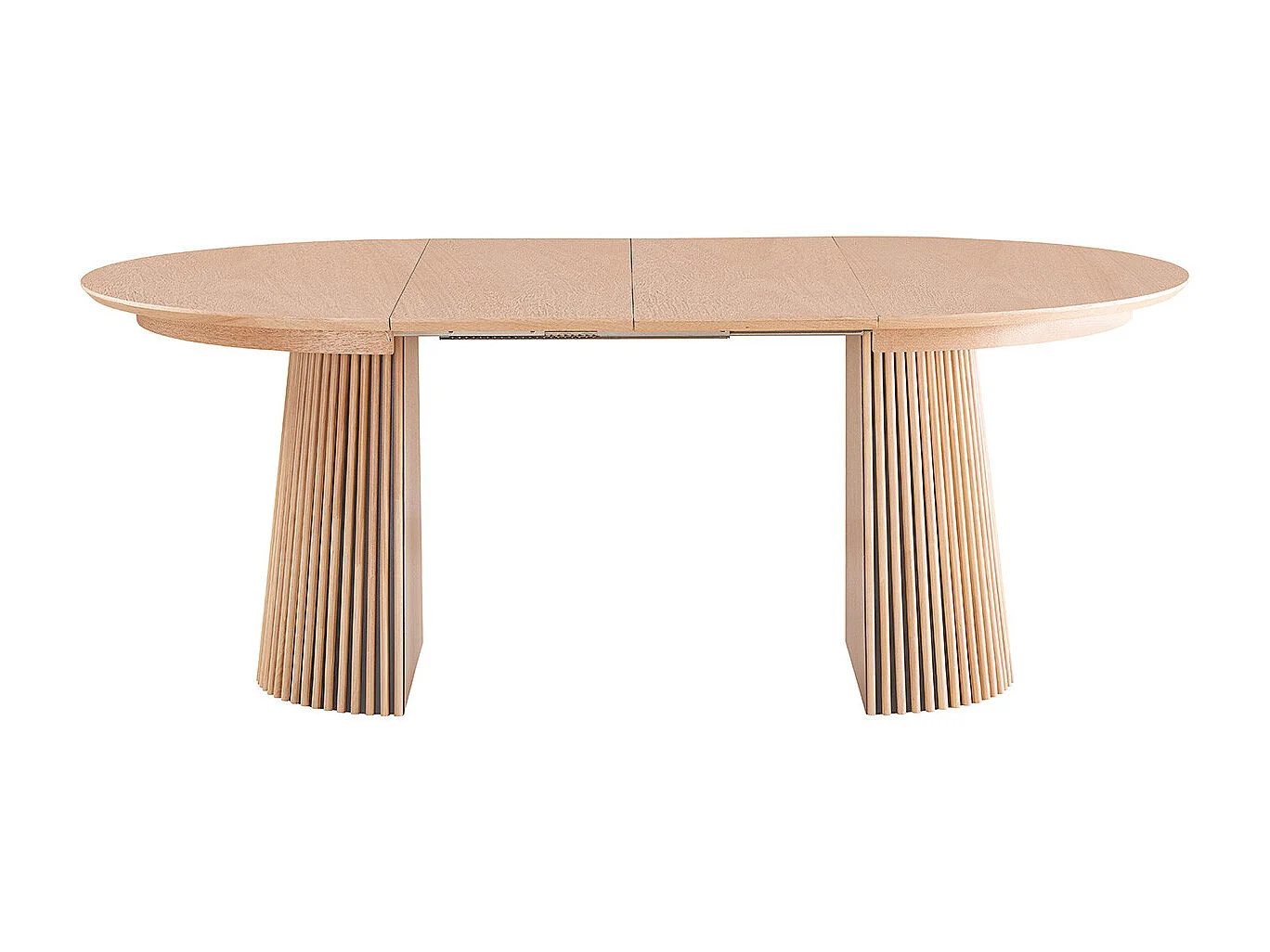 Table à manger ronde extensible en bois 4 à 8 personnes - 120/200 cm - Ada