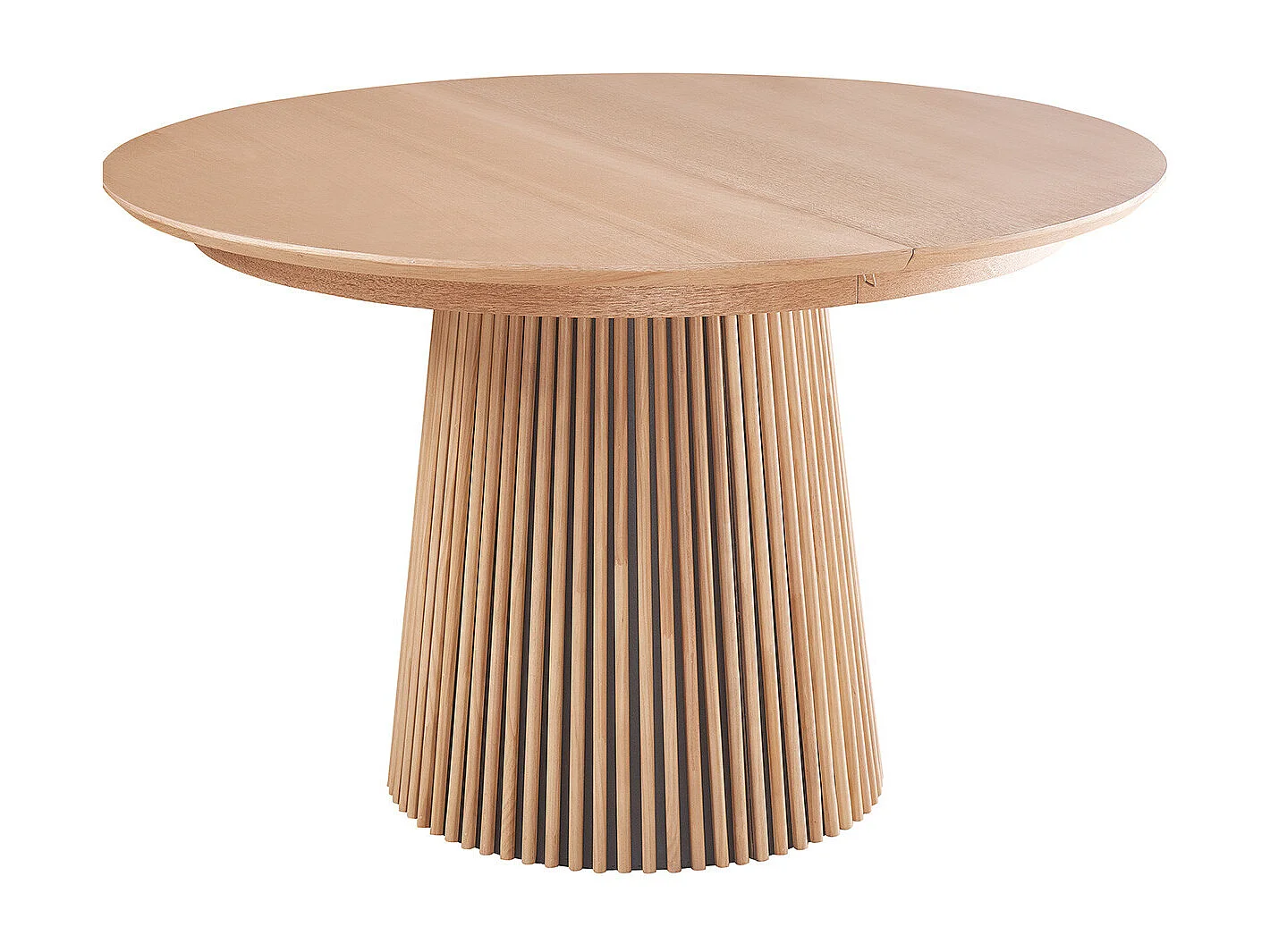 Table à manger ronde extensible en bois 4 à 8 personnes - 120/200 cm - Ada