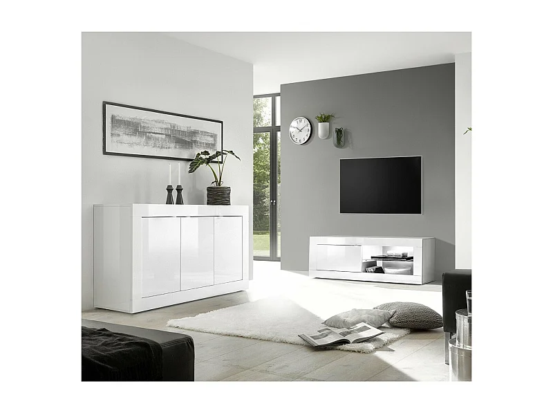 Petit meuble TV 1 porte sans éclairage Initial - L140 cm