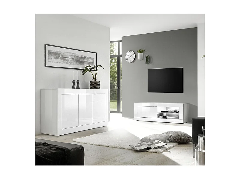 Petit meuble TV 1 porte sans éclairage Initial - L140 cm