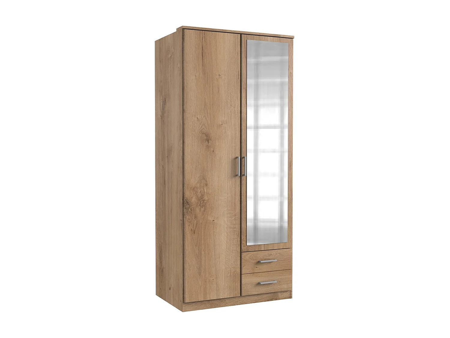 Armoire 1 porte 1 porte miroir et 2 tiroirs - L91 cm