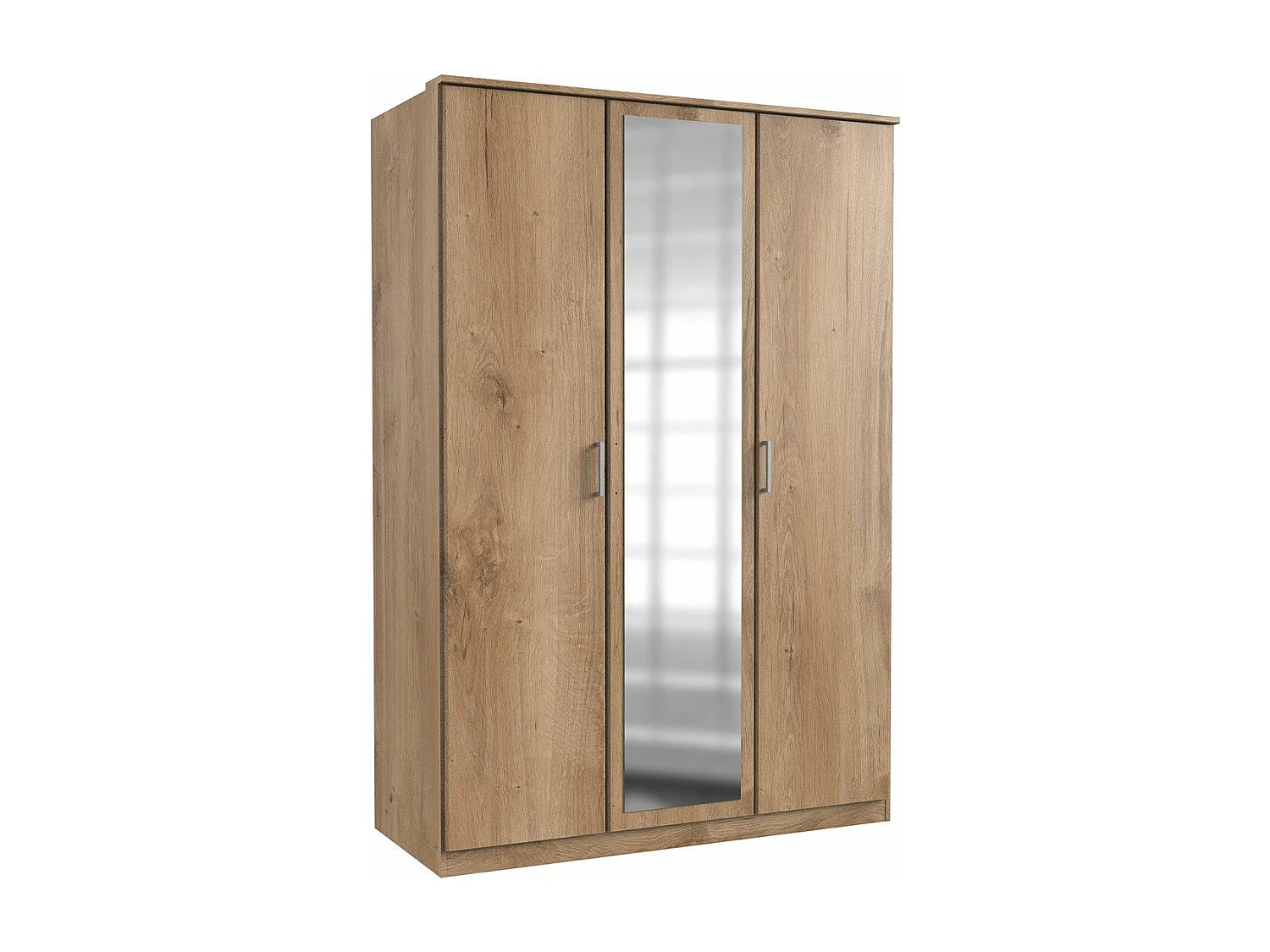 Armoire 2 portes et 1 porte miroir - L135 cm