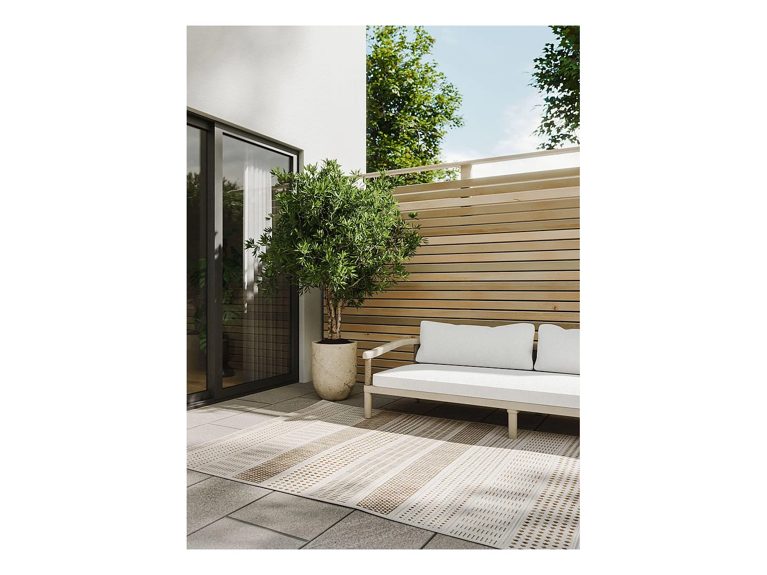 Tapis d'extérieur & intérieur Kaleo Crème/Beige 120x170 cm