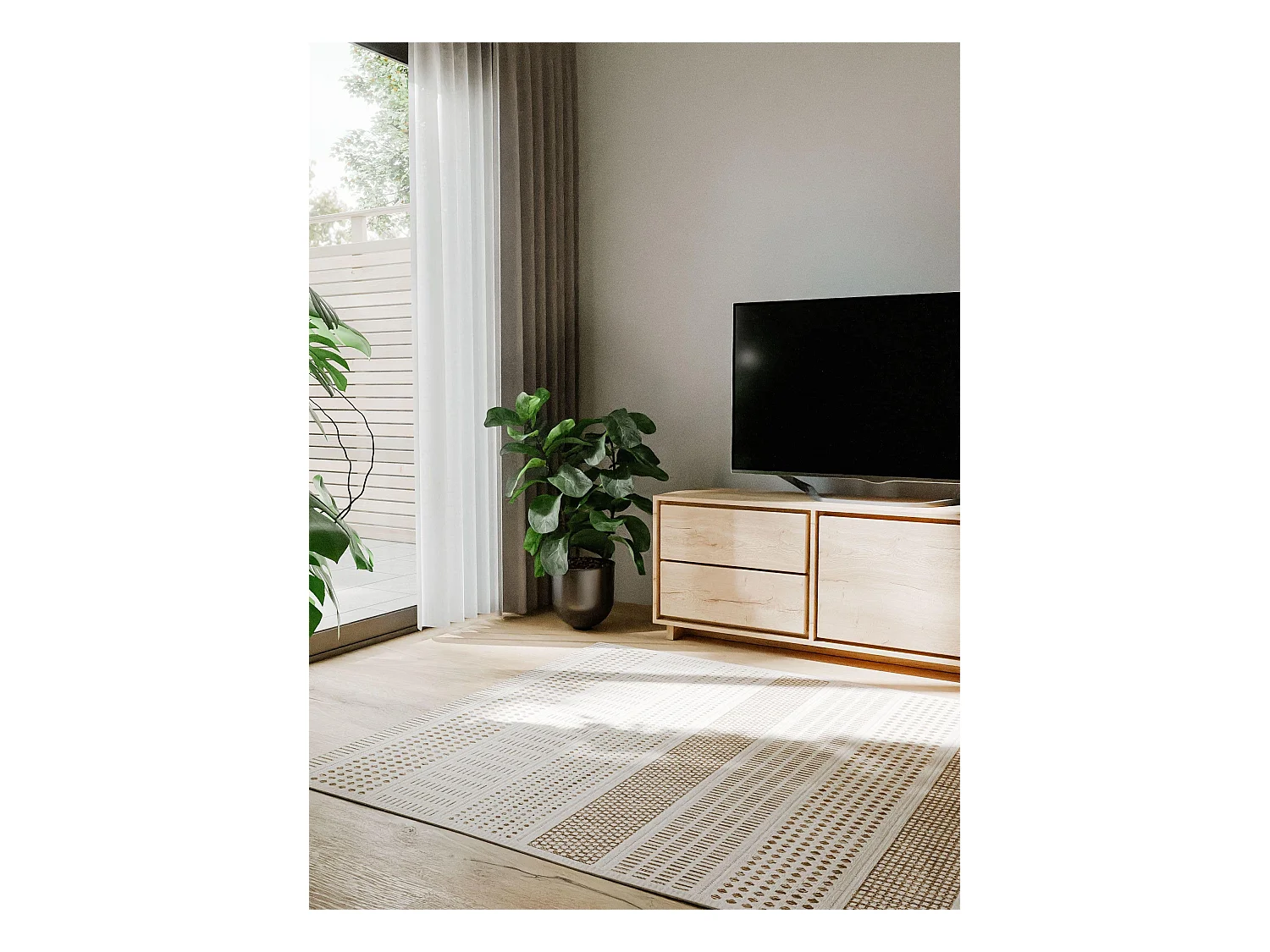 Tapis d'extérieur & intérieur Kaleo Crème/Beige 120x170 cm