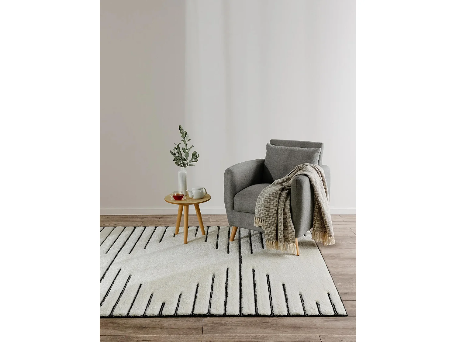 Tapis Elvy Crème/Gris 160x230 cm