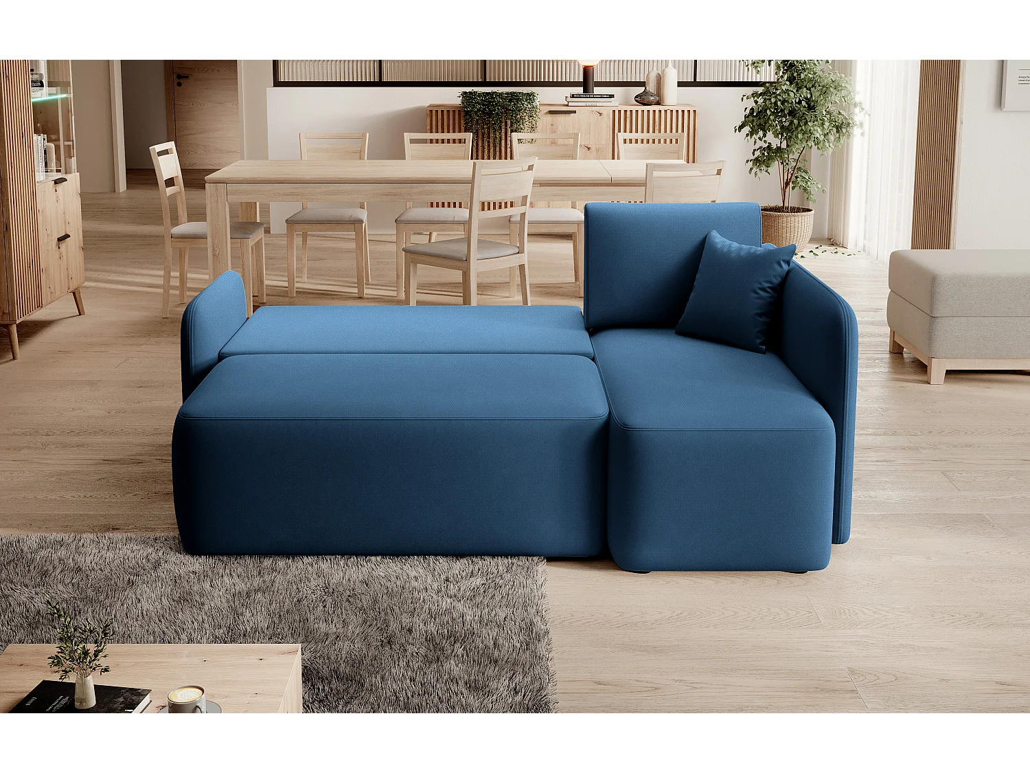 Canapé Corner Sergy R/Tissu-Blau