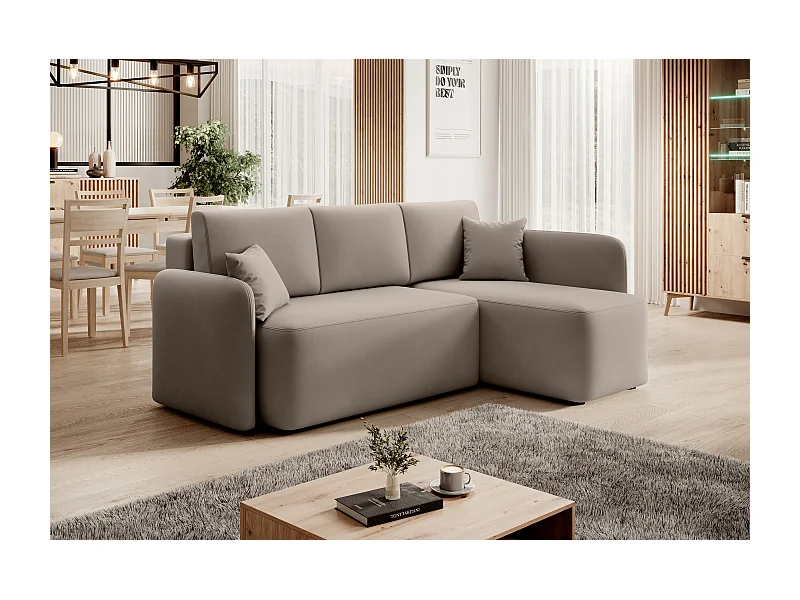 Divano d'angolo Sergy R/Tessuto-Beige