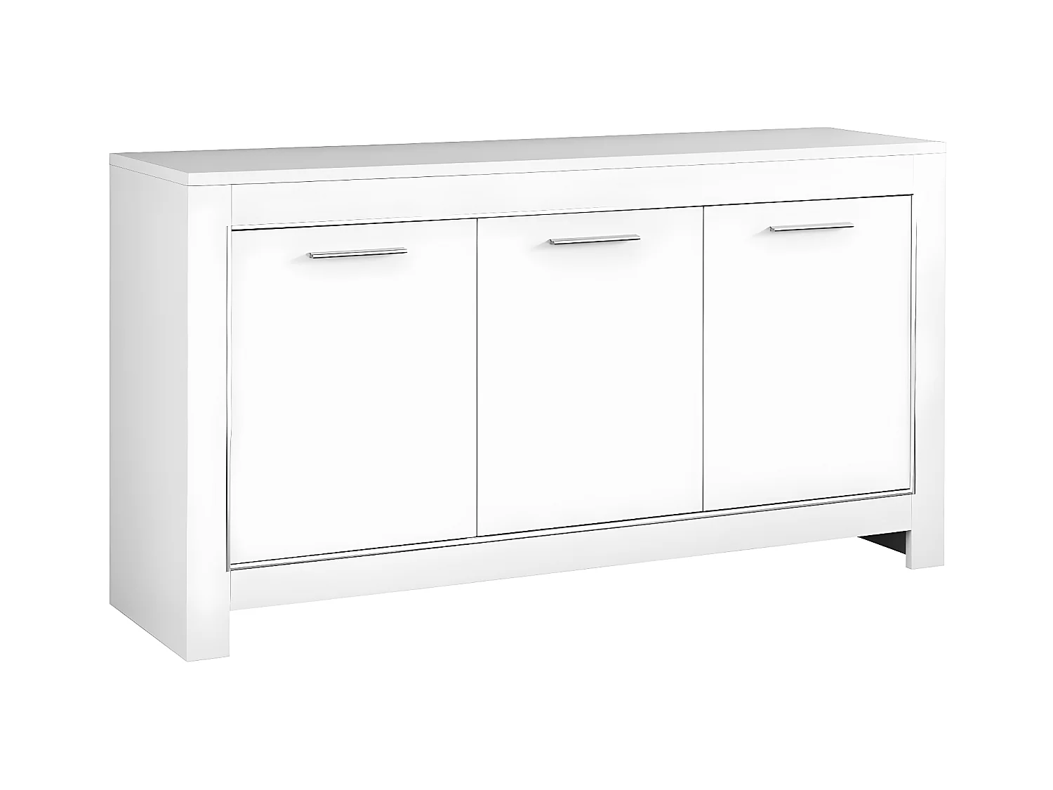 DENAE - Buffet 3 Portes L160cm Laqué Blanc Brillant