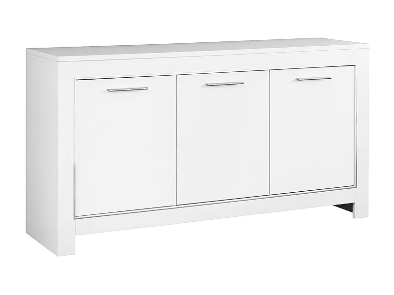 DENAE - Buffet 3 Portes L160cm Laqué Blanc Brillant