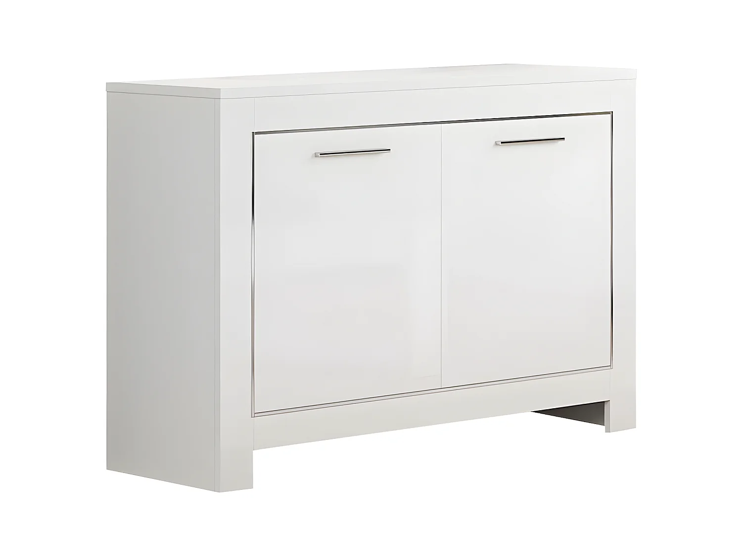 DENAE - Buffet 2 Portes L112cm Laqué Blanc Brillant