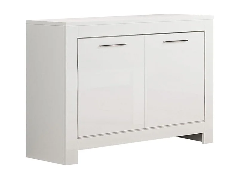 DENAE - Buffet 2 Portes L112cm Laqué Blanc Brillant