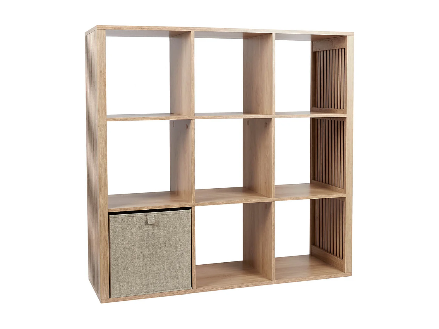 PAJAN - Rangement 9 Cases Effet Bois avec Tasseaux