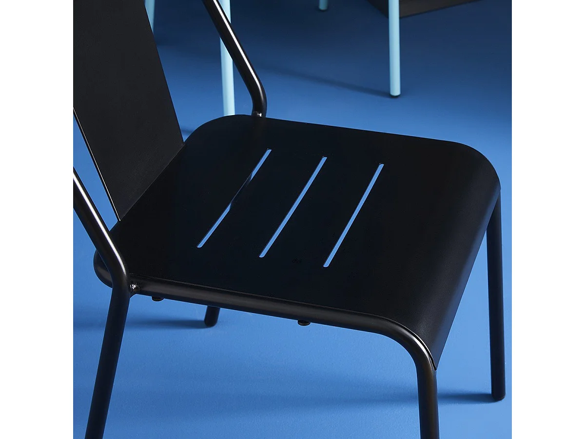 Set von 2 industriellen Metallstühlen Achille