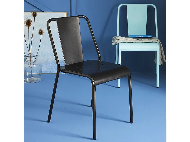 Set von 2 industriellen Metallstühlen Achille