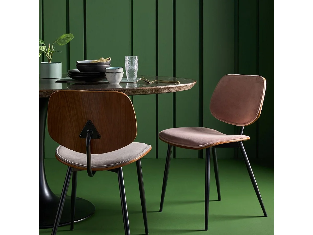 Set di 6 sedie in velluto Olympia