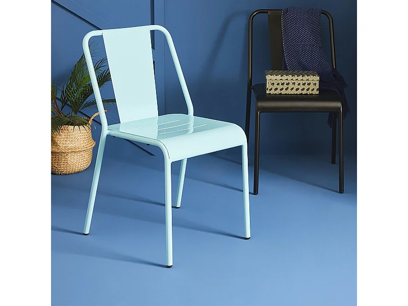 Lot de 2 Chaises en métal indus Achille