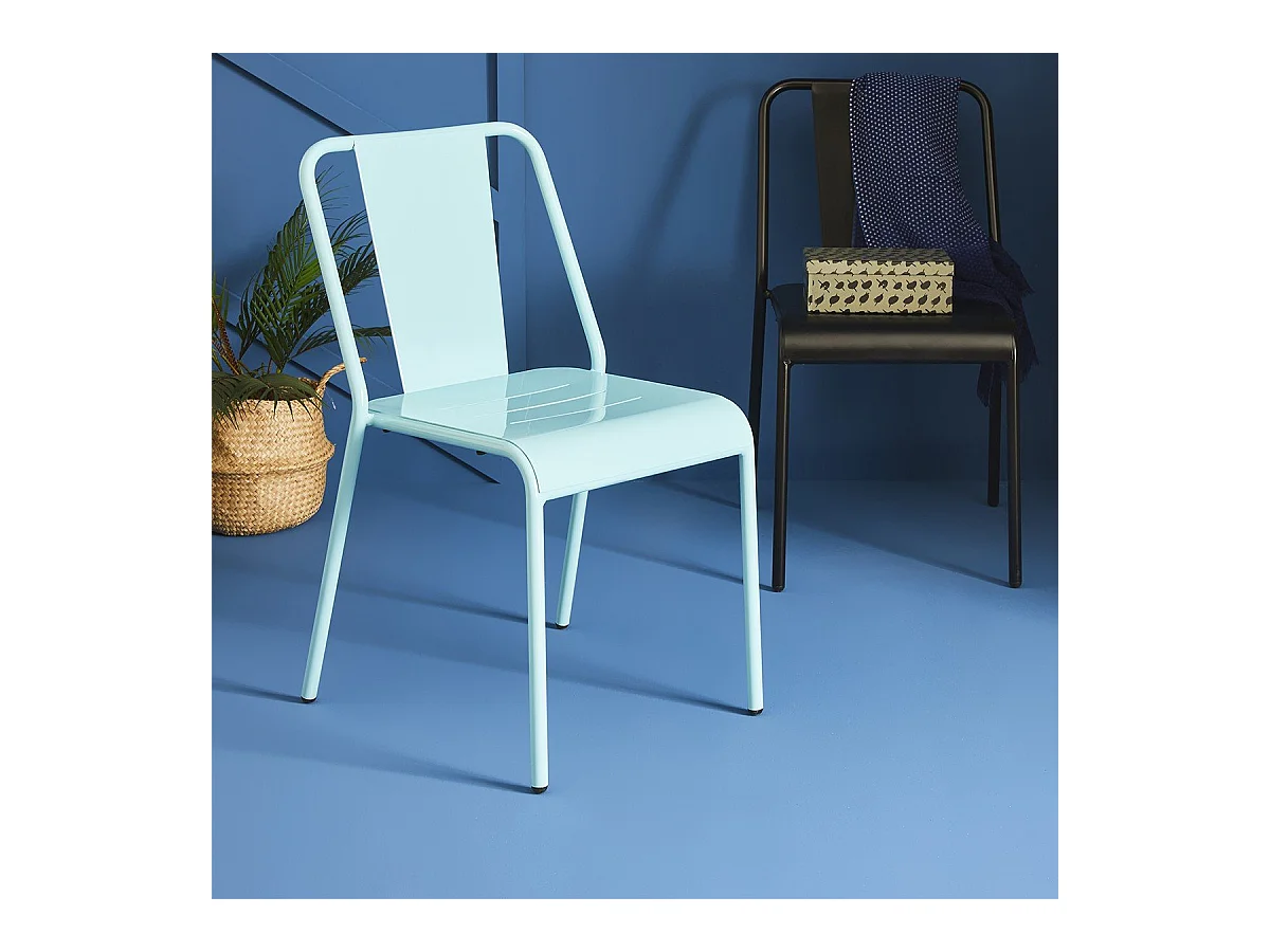 Set von 2 industriellen Metallstühlen Achille