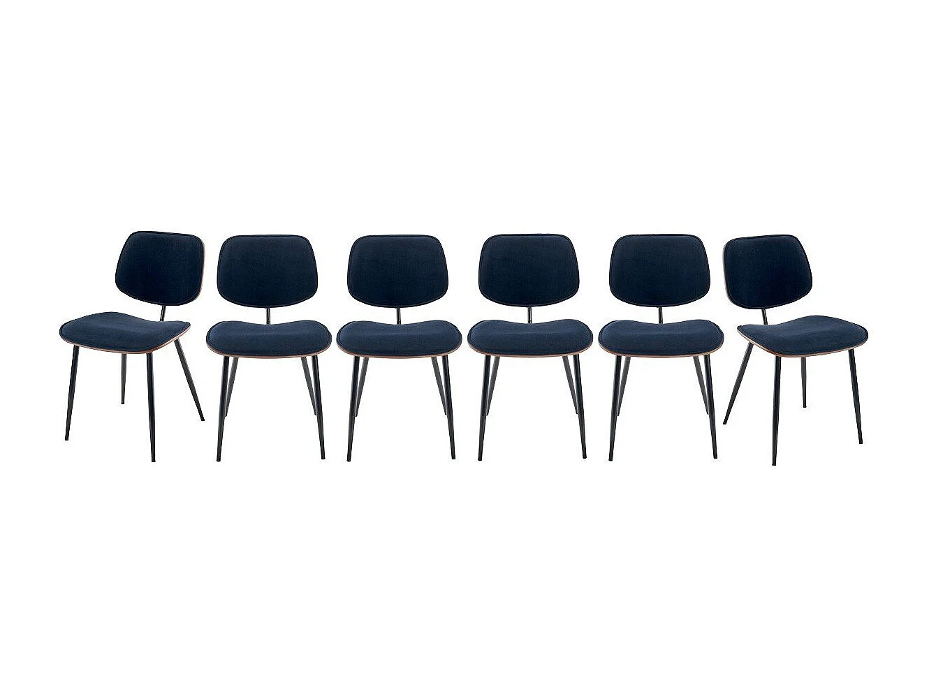 Set van 6 fluwelen stoelen Olympia