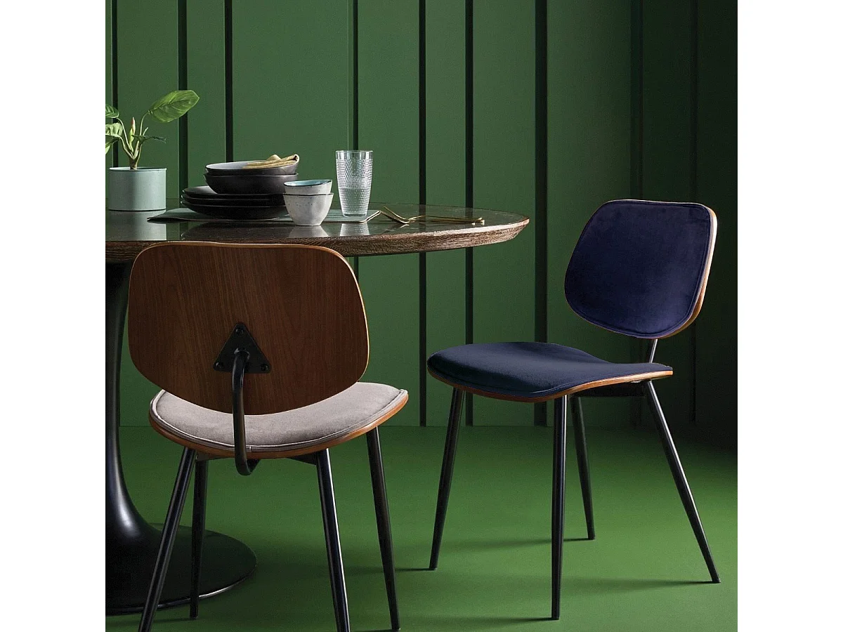 Set van 6 fluwelen stoelen Olympia