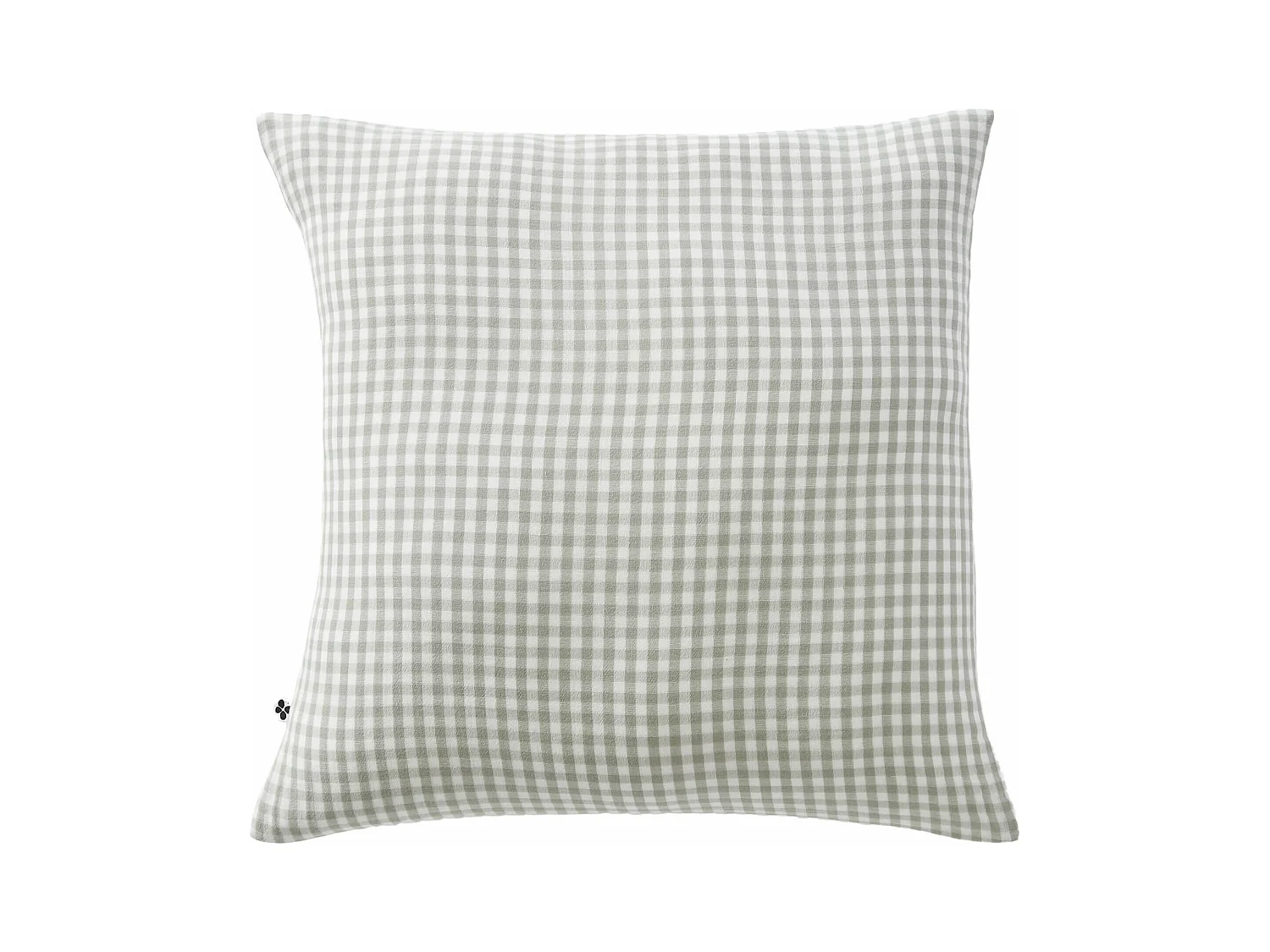 Taie d'oreiller gaze de coton imprimé vichy 60x60 Vert