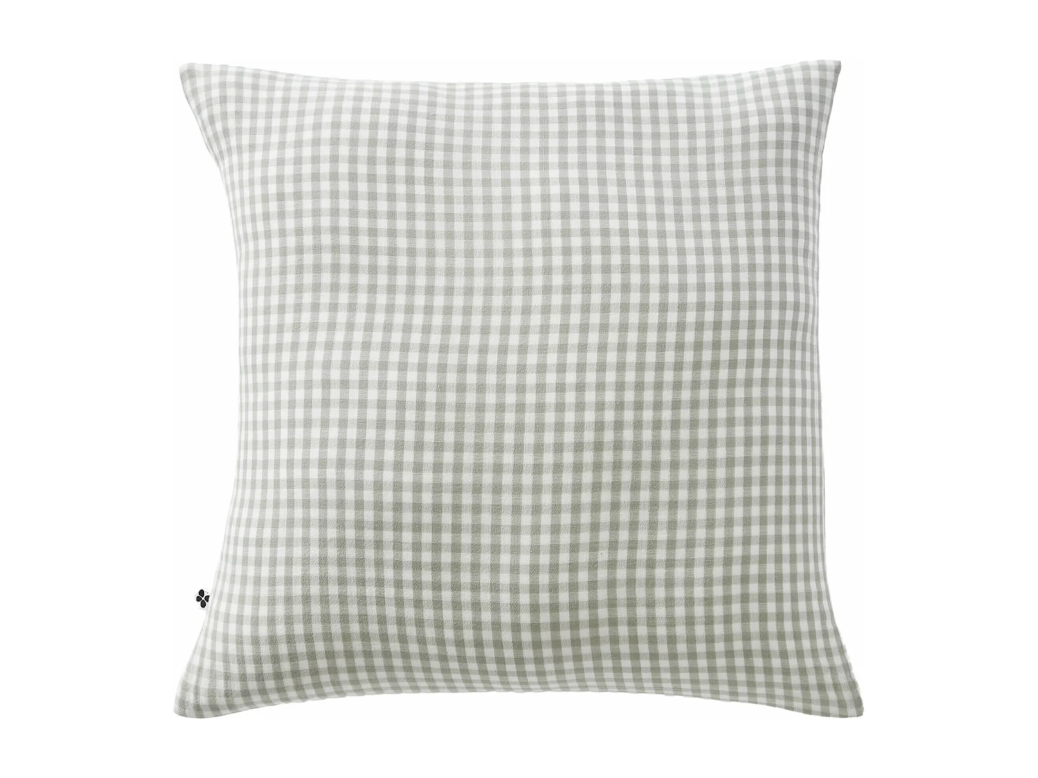 Taie d'oreiller gaze de coton imprimé vichy 60x60 Vert